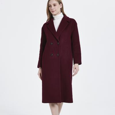 China New Fashion Winter Lady Cross Cashmere Coat Women Long Warm Anti-Shrink Woolen Coat for sale