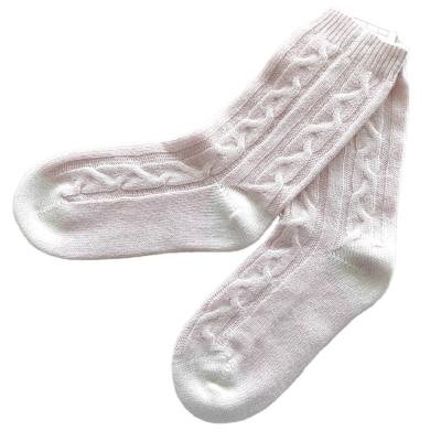 China Double color antibacterial cable knit gift setladies women's baby 100% cashmere socks for sale