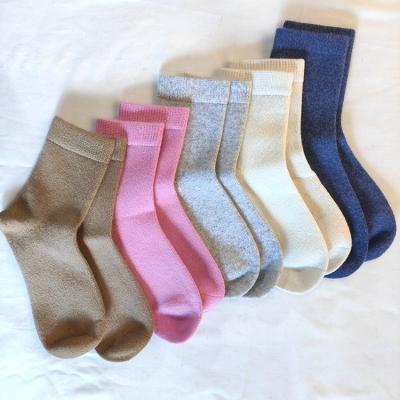 China Wholesale Pure Fresh Winter Color Breathable Women's Cashmere Socks Wool Comfortable Cashmere Leisure Wholesale for sale