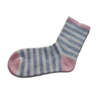 China Wholesale antibacterial high quality soft women's socks autumn and winter stripes thickened woolen socks cashmere for sale