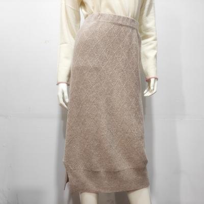 China Breathable the latest elegant high quality for ladies cashmere skirt comfortable slit tail wrap hip skirt for sale