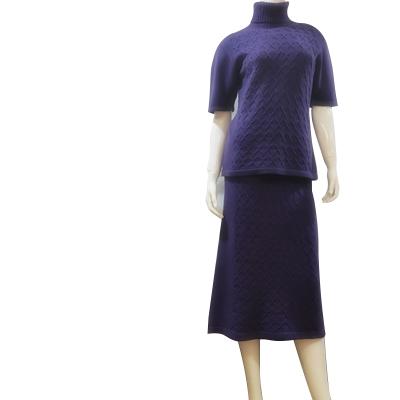 China Other Customized Leisure Heat And Thickening Ladies Fashion Skirt Cashmere Warm Purple Suit for sale