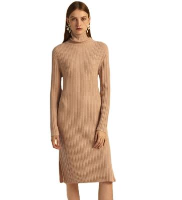 China Fashion High-end Casual Knitted Warm Sweater Lady's Plus Size Cashmere Long Dress for sale