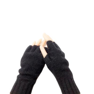 China Wholesale Warm Simple Fingerless Student Half Finger Touch Screen Feminine Knitting Women's Cashmere Glove for sale