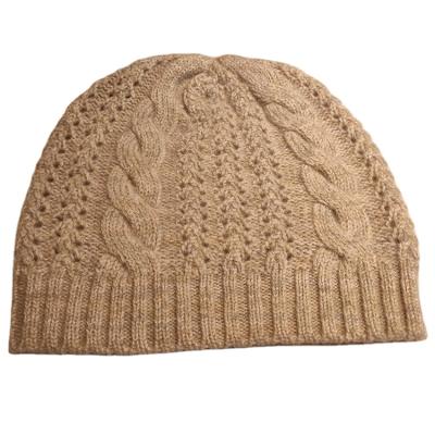 China COMMON winter fashion warm ladies knitted all-match cashmere hat 100 pompom knitted beanie hat cashmere for sale