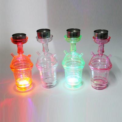 China 50% Discount Wholesale Custom Disposable Electronic Car Travel Shisha Acrylic Portable Hookah Cup With Led Light for sale