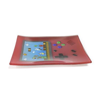 China 2021 Eco-Freindly HUKA Factory Direct Best China Serving Tempered Anti-Drop Rolling Glass Tray for sale