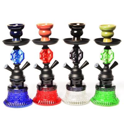 China Factory Sale OEM ODM Double Hose Glass Cup Portable Hookah Colorful Russian Hookah Shisha for sale