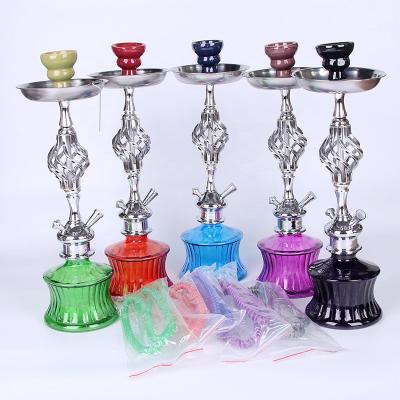 China 1 Hose Colorful Sheesha Shisha Portable High Quality Zinc Alloy Hookah With Ceramic Bowl for sale