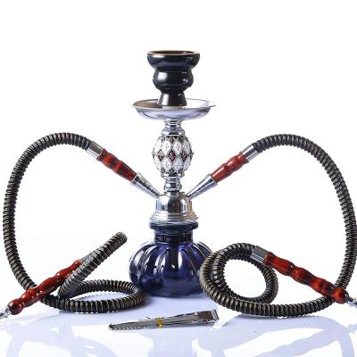 China Small Size Arabian Zinc Alloy Hookah Shisha Huka Hookah Bar Household Portable Sellable Double Tube for sale