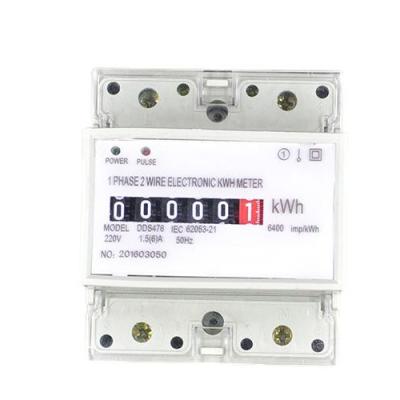 China Single Phase 5(20) One 4400W DDS1986 Rail Meter Watt Hour Meter for sale