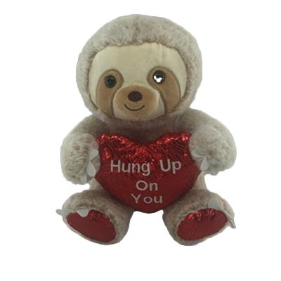 China Stuffed Animal Valentine's Day Gifts Plush Elephant and Sloth I Love You With Lovers Sale for sale