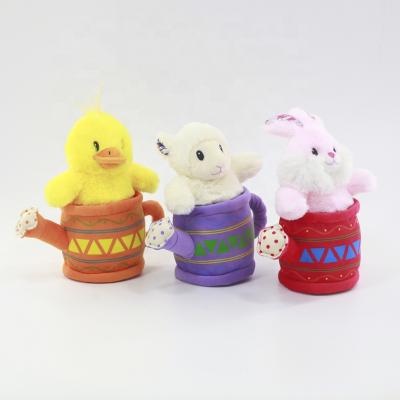 China New Design Easter Plush Toys Cup Rabbit Plush Toy for sale