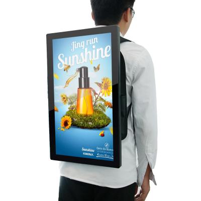 China 22 Inch Outdoor Backpack Advertising Display Digital Signage And Displays Advertising Player Kiosk Screen Monitor for sale