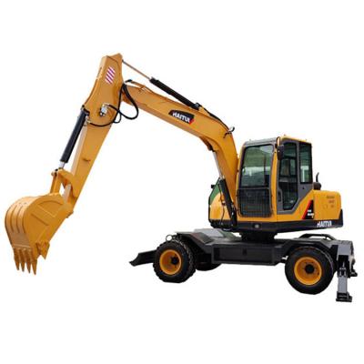 China Excavator Company HTW75 Mini 7 Ton Wheel Excavator For Sale for sale