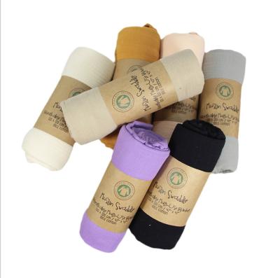 China Wearable Organic Cotton Muslin Wrap Blankets With Plain Color for sale