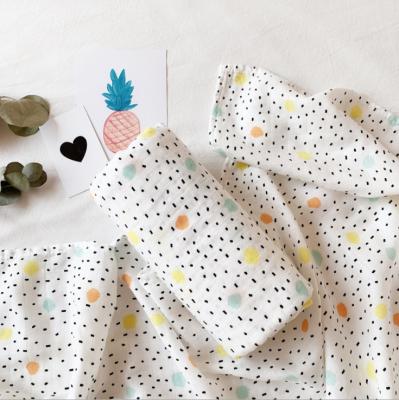 China Sustainable reactive printing baby wrap blanket muslin with 70%bamboo and 30%cotton for sale