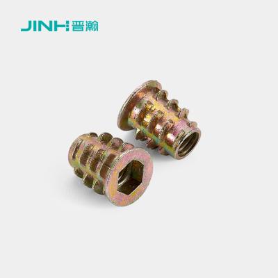 China 13mm Length Threaded Type Wood Insert Nut Zinc Alloy For Flat Pack Furniture for sale