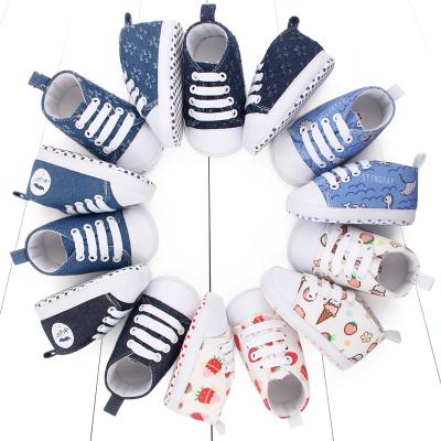 China New Arrival Lightweight Canvas Baby Toddler Soft Sole Walking Shoes for sale