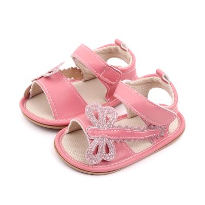 China Summer Toddler Baby Sandals Lovely Butterfly Baby Girls Lightweight Warm Shoes Rubber Sole Walking Shoes for sale