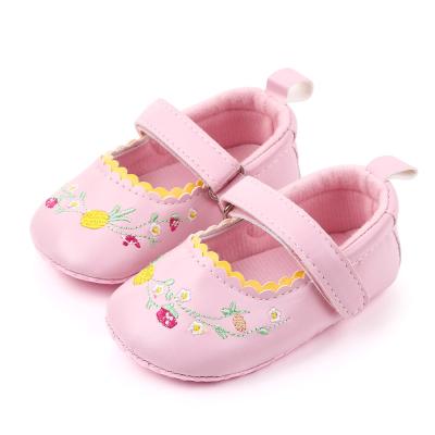 China Anti-Slippery Infant Baby Shoes For Girl PU Leather Wholesale Shoes In Flower Running Print for sale