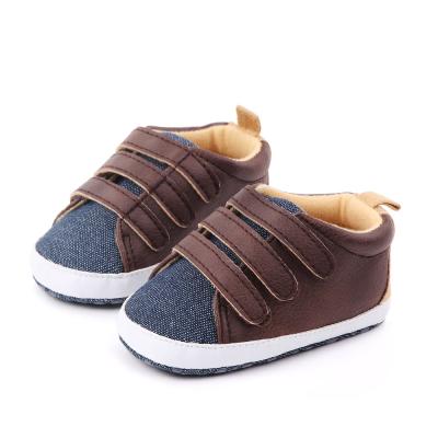 China New Handsome Anti-slippery Keep Warm Soft Sole Leather Baby Boy Walking Shoes for sale