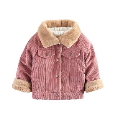 China New Autumn Warm Fleece Corduroy Children Girl Winter Warm Clothes for sale