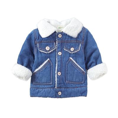 China Winter And Autumn Warm Fleece Lattice Jacket Children Girl Soft Warm Clothes for sale