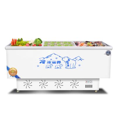 China Single-temperature Refrigeration Equipment Fish Frozen Display Glass Cabinet Chest Island Freezer for sale