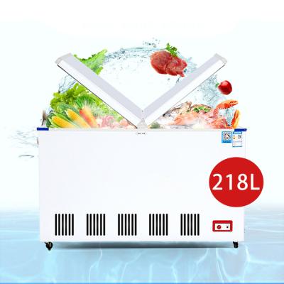 China Single-temperature Custom Restaurant Top Two Door Ultra Low Temperature Seafood Chest Freezer for sale