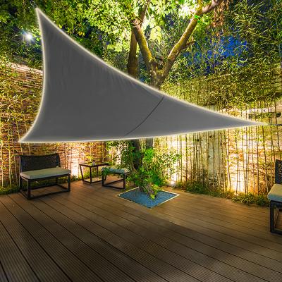 China HDPE Triangle With Lamp Outdoor Waterproof Canvas Garden Sun Shade Sail Fabric With Lamp for sale