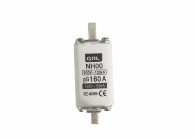 China Low Voltage 630A HRC Fuse Link , Copper Material NH00-160 NH Type Fuse for sale