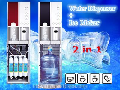 China Household Plastic Hot And Cold And Water RO Bullet Ice Dispenser With Ice Maker for sale