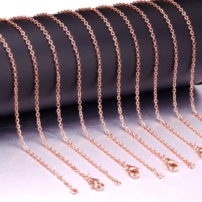 China Cheap Price Width 2mm Cut Classic Rolo Round Link Stainless Steel 18K Gold Plated Necklace Chains Wholesale Jewelry Chain for sale