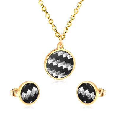 China 2021 FASHIONABLE new design for stainless steel jewelry set with necklace and earrings in low price for sale