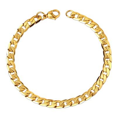 China Hot TRENDY Necklace Set For Men Stamp Trendy Wholesale Chain Bracelet Necklace Gold Color African Jewelry Sets for sale