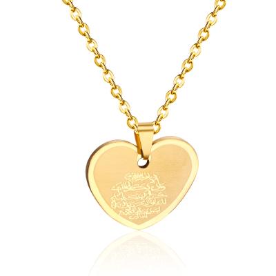 China Trendy Color Heart Shape Statements Chain Women Stainless Steel Religion Metal Necklaces And Gold/Silver Pendants for sale