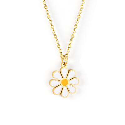 China New Fashion Jewelry Necklace 316L Stainless Steel Gold Chain Gift TRENDY Custom Flower Design for sale