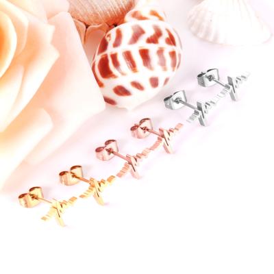 China CLASSIC symbol stud dangle earring fashion stainless steel jewelry for women/girls wholesale price earring set for sale