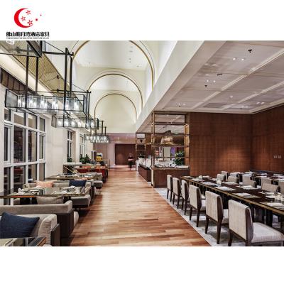 China Custom Solid Wood OEM Luxury 5 Star Hotel Restaurant Dining Furniture , Chairs And Tables Restaurant Set for sale