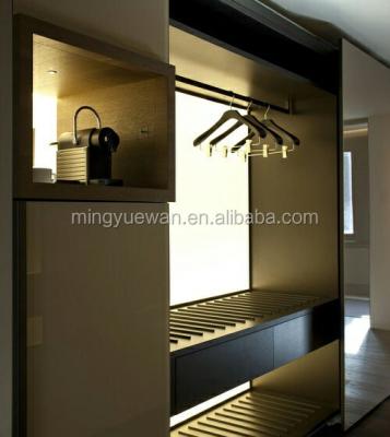 China PANEL sliding door with mirrored door wardrobe plywood in hotel bedroom furniture for sale