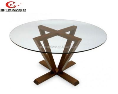 China Hotel Lobby Solid Wood Center Coffee Table Glass On Top Wood Coffee Table In Cafe for sale