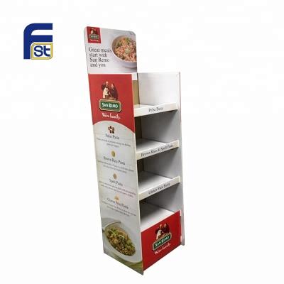 China Pop Lightweight High Quality Supermarket Cardboard Food Floor Display Stand for sale