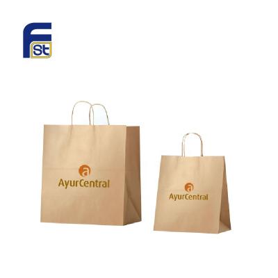 China Brown Recyclable Biodegradable Cheap Paper Bags With Handles For Shopping for sale