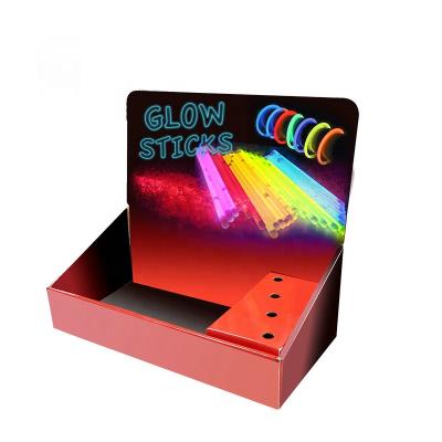 China Handmade Custom Recyclable Cardboard Counter PDQ Paper Display Box With Holes for sale