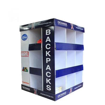 China 100% Recycled Custom Printed Corrugated Cardboard Supermarket Cardboard Pallet Promotional Display Stand for sale