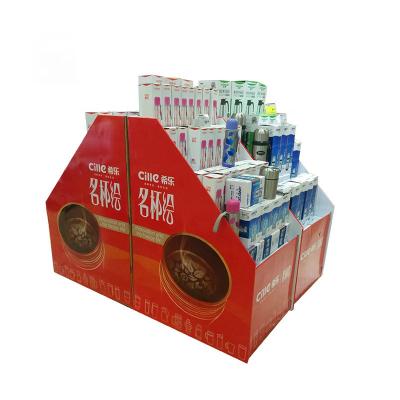 China Custom Durable Large Capacity Supermarket Promotion Corrugated Cardboard Pallet Display for sale