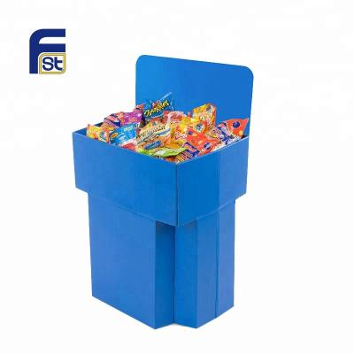 China Eco - Friendly / Foldable / Lightweight Supermarket Display Racks Pop Up Exhibiting Cardboard Bin For Retail for sale