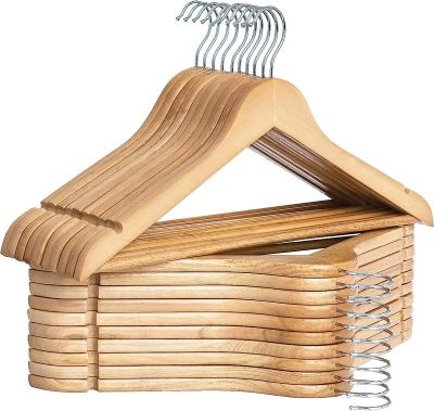 China Wholesale High Quality Clothing Wardrobe For Suit Shirt Clothing Stores Custom Wooden Hangers for sale