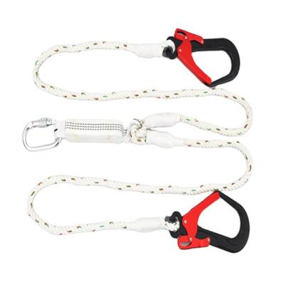 China Outdoor Line Fall Protection Equipment Double Hook Construction Belt Climbing Safety Rope for sale